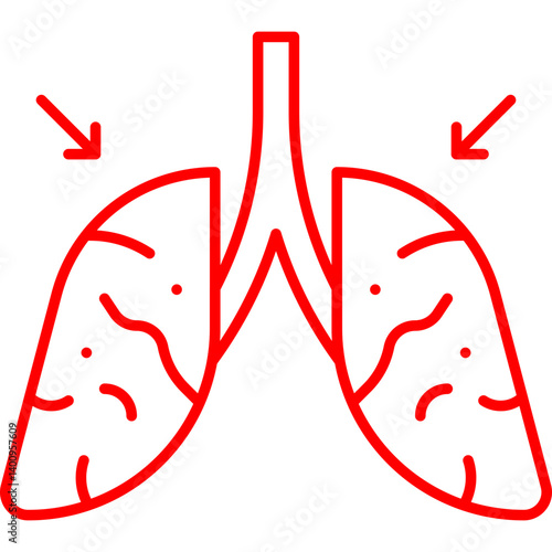 Lungs icon single vector illustration