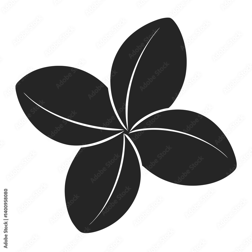 plumeria icon silhouette vector illustration plumeria icon silhouette vector illustration