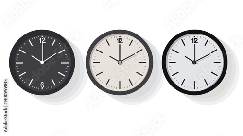 Three Minimalist Wall Clocks: Black, Beige, and White