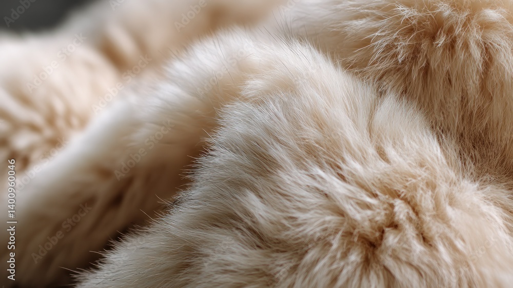 Close-up shot of luxurious, light brown fur, texture detail and warmth. Close-up shot of luxurious, light brown fur, texture detail and warmth.