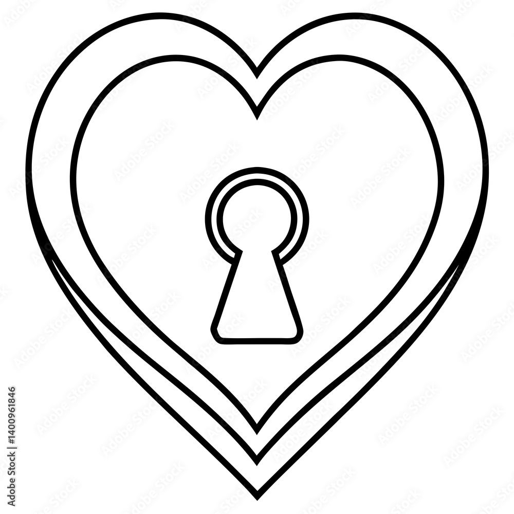 Romantic Keyhole Icon Design Romantic Keyhole Icon Design