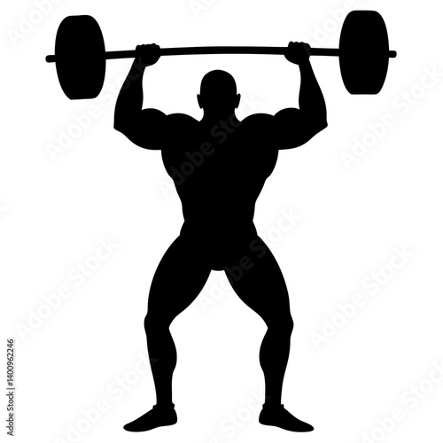 weightlifter vector art silhouette