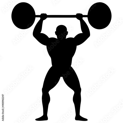 weightlifter vector art silhouette
