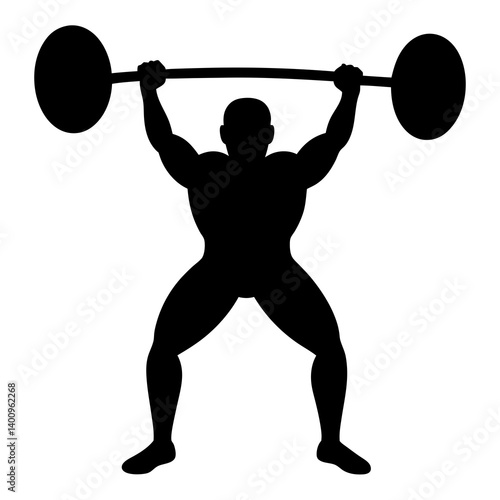 weightlifter vector art silhouette