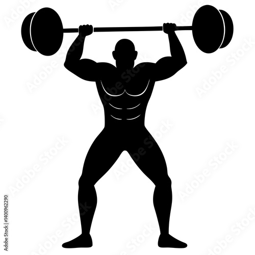 weightlifter vector art silhouette