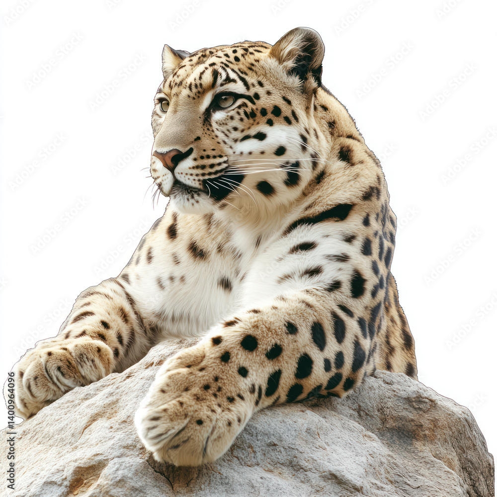 Obraz premium snow leopard isolated on white