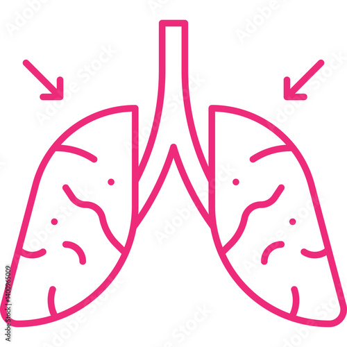 Lungs icon single vector illustration