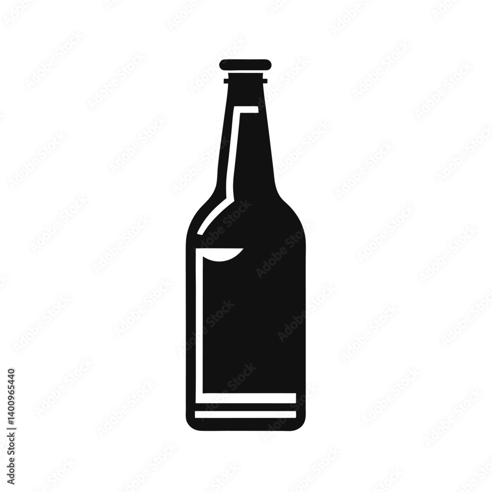 Wine bottle silhouette icon vector on white background Wine bottle silhouette icon vector on white background