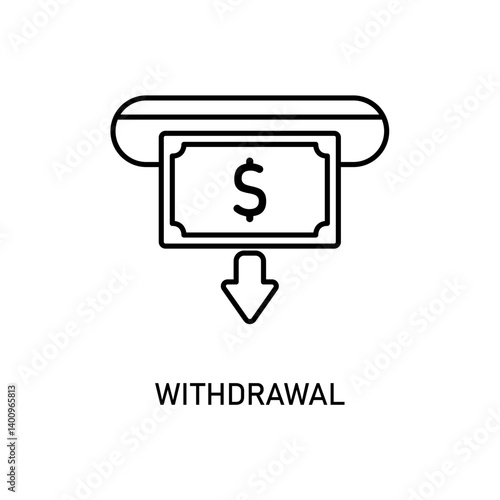 Icon a withdrawal, isolated against a clean background.