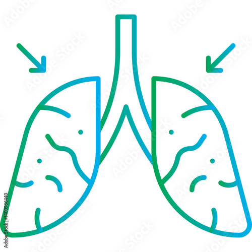 Lungs icon single vector illustration