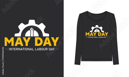 Minimalist May Day T Shirt Design for Unions