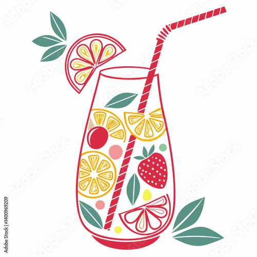 lemonade glass silhouette vector illustration