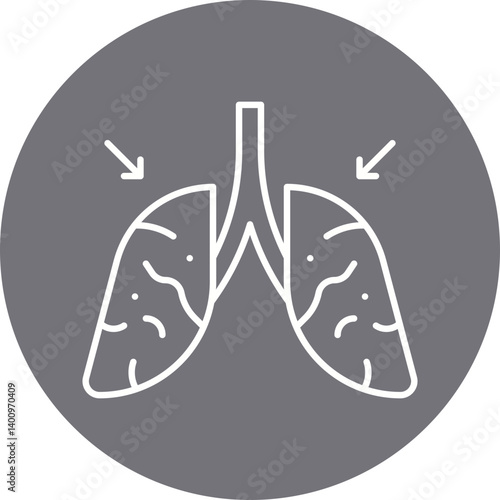 Lungs icon single vector illustration
