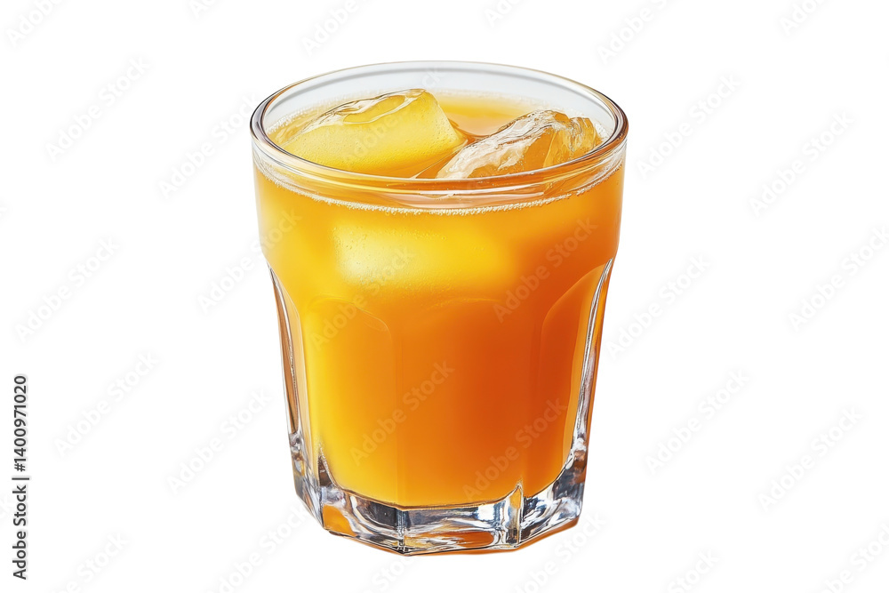 Refreshing iced orange juice in a glass vibrant citrusy drink with ice cubes perfect summer beverage against a black Refreshing iced orange juice in a glass vibrant citrusy drink with ice cubes perfect summer beverage against a black