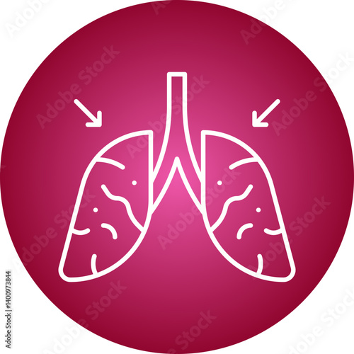 Lungs icon single vector illustration