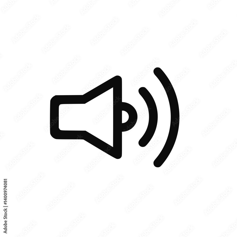 speaker icon emitting sound waves on a white background speaker icon emitting sound waves on a white background