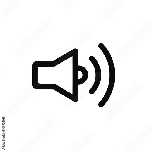 speaker icon emitting sound waves on a white background  