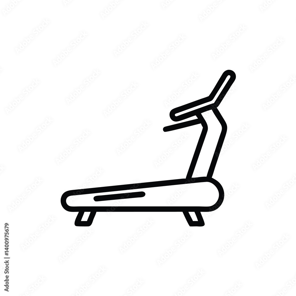 Treadmill Outline Icon Fitness Machine Cardio Equipment Training Exercise Vector Illustration Treadmill Outline Icon Fitness Machine Cardio Equipment Training Exercise Vector Illustration