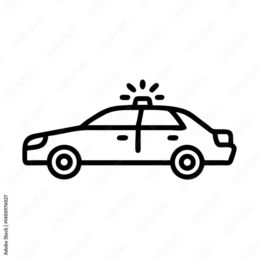 Police Car Icon for Law Enforcement and Security Themes Police Car Icon for Law Enforcement and Security Themes