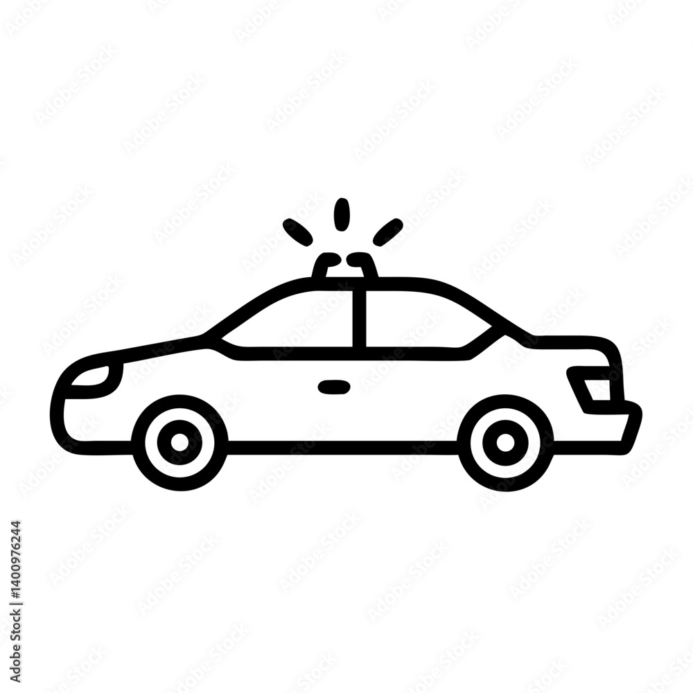 Police Car Icon for Law Enforcement and Security Themes Police Car Icon for Law Enforcement and Security Themes