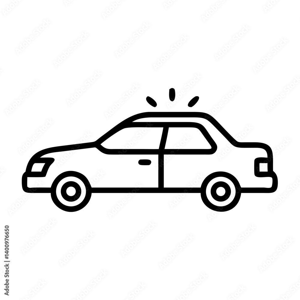 Police Car Icon for Law Enforcement and Security Themes Police Car Icon for Law Enforcement and Security Themes