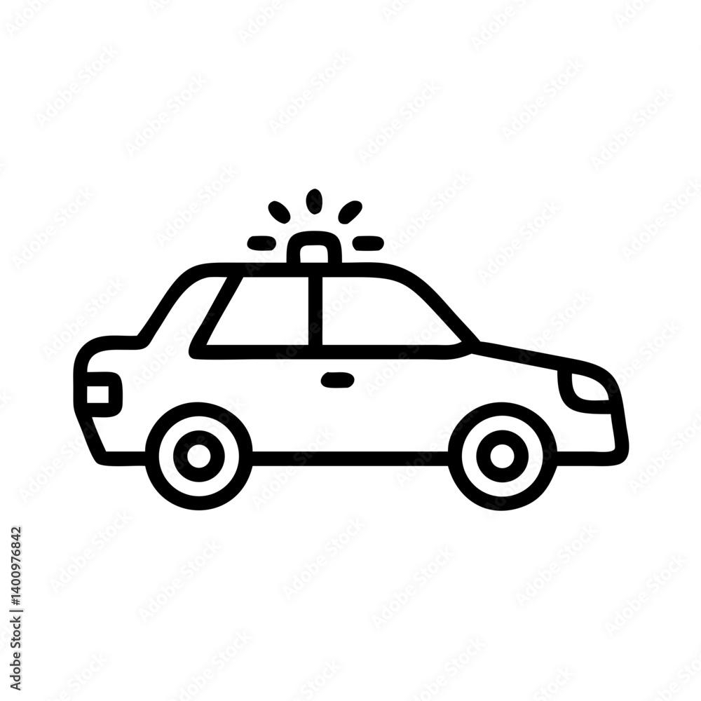 Police Car Icon for Law Enforcement and Security Themes Police Car Icon for Law Enforcement and Security Themes