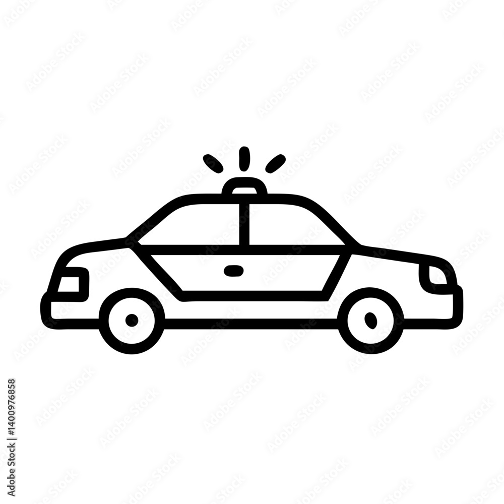 Police Car Icon for Law Enforcement and Security Themes Police Car Icon for Law Enforcement and Security Themes