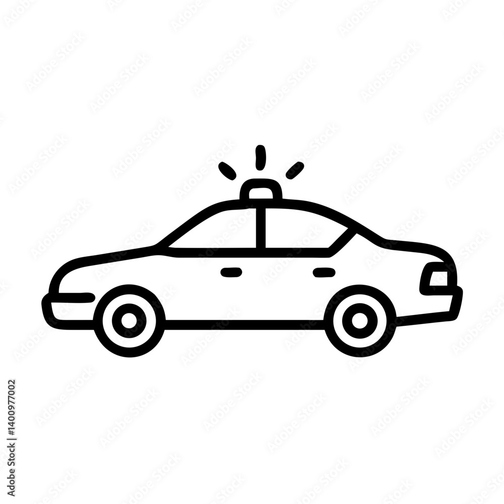 Police Car Icon for Law Enforcement and Security Themes Police Car Icon for Law Enforcement and Security Themes