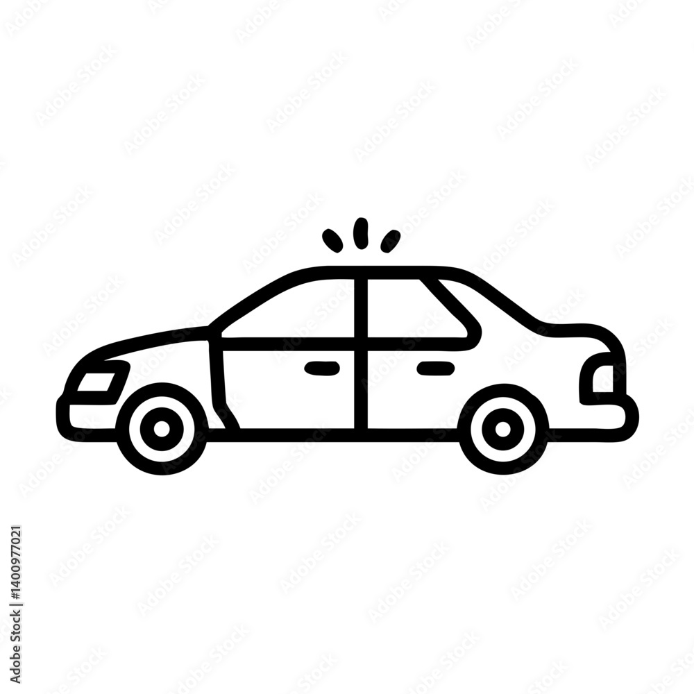 Police Car Icon for Law Enforcement and Security Themes Police Car Icon for Law Enforcement and Security Themes