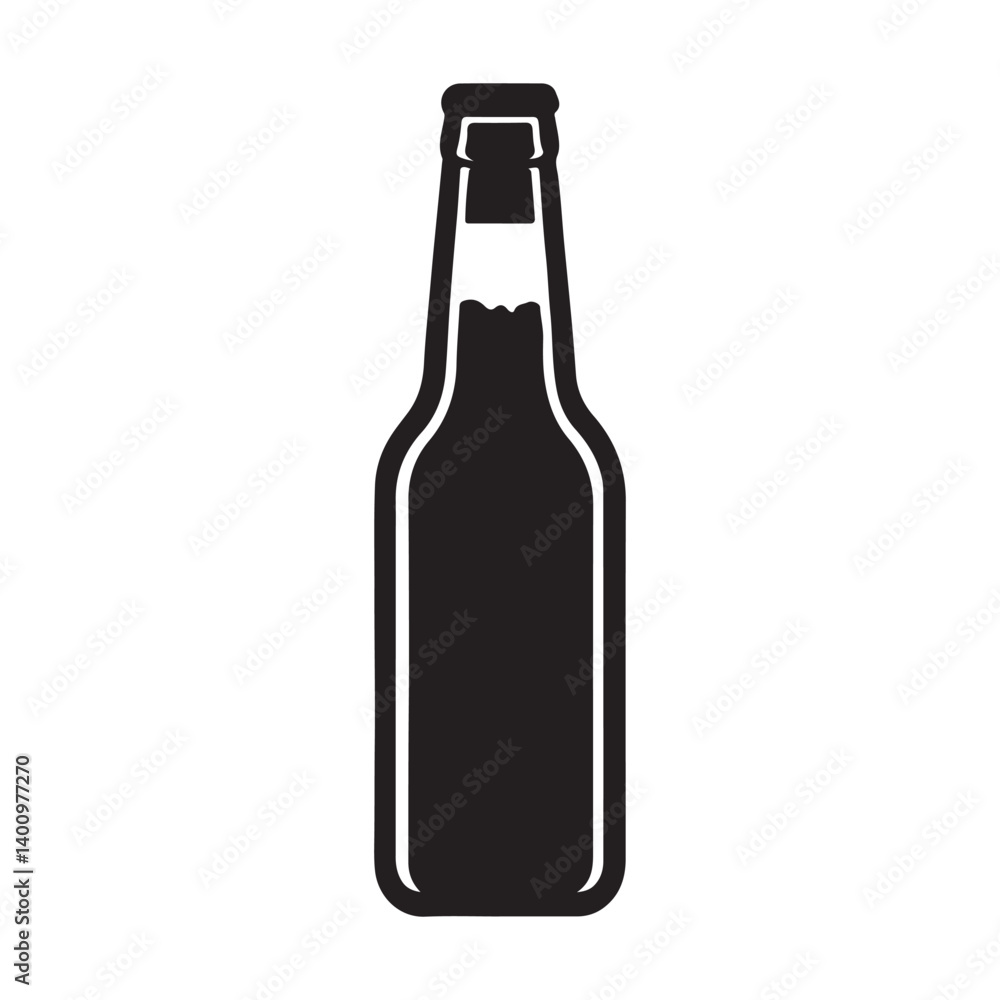 Premium Beer Bottle Isolated on White Background, Cold Brewed Lager Glass Bottle, Beverage Packaging, Alcohol Drink Container Premium Beer Bottle Isolated on White Background, Cold Brewed Lager Glass Bottle, Beverage Packaging, Alcohol Drink Container