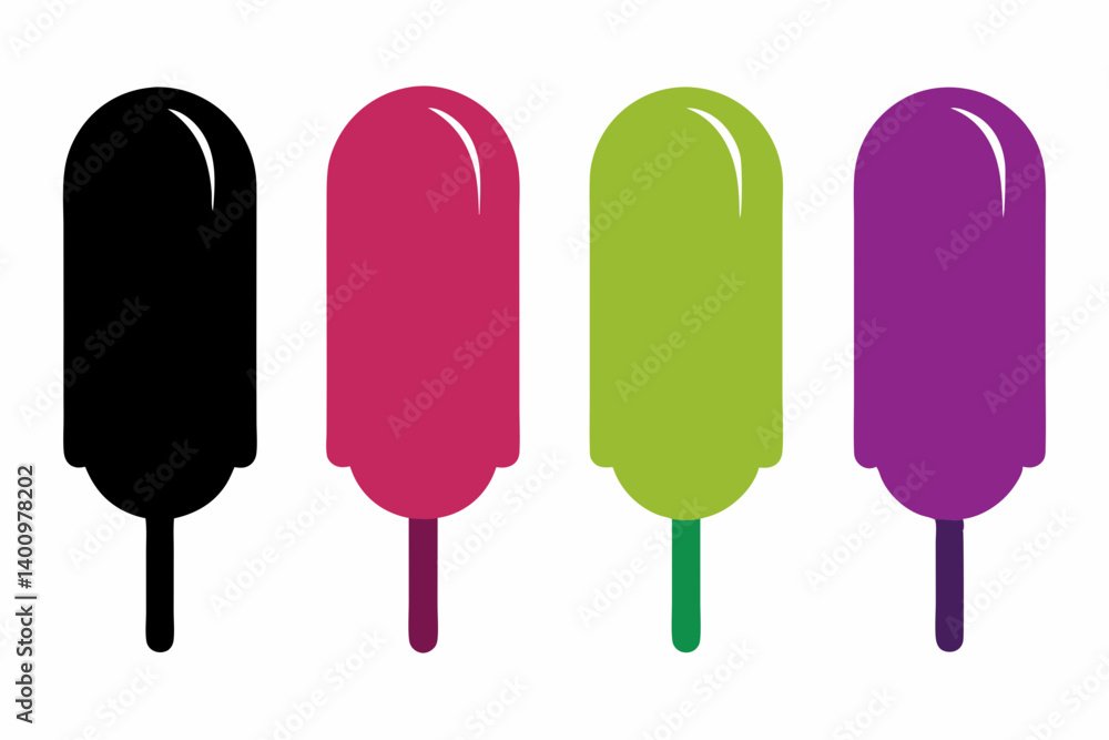 set of popsicle silhouette vector illustration