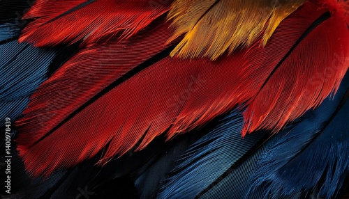 red and macaw feathers