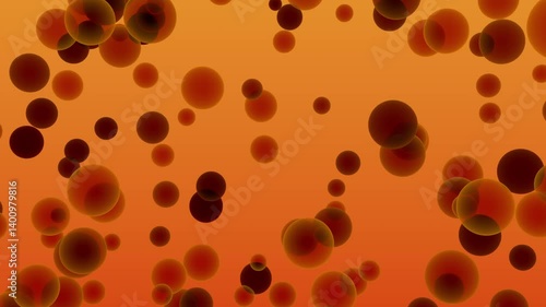 satisfying organic bubble particles abstract 3d animation. Can be used to represent fluid abstract flying spheres or a multicolored liquid substance