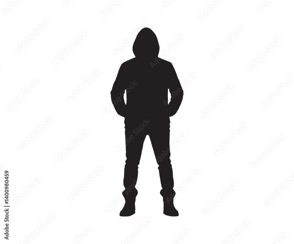 silhouette of a man with hoodie silhouette of a man with hoodie