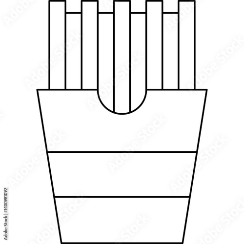 French Fries icon single vector illustration