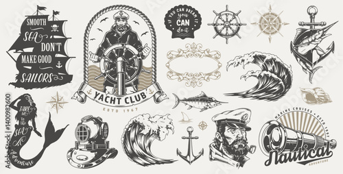 Nautical themed artwork featuring marine elements