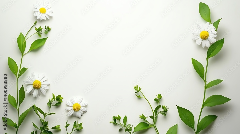 Floral Frame: Daisies and Greenery Floral Frame: Daisies and Greenery