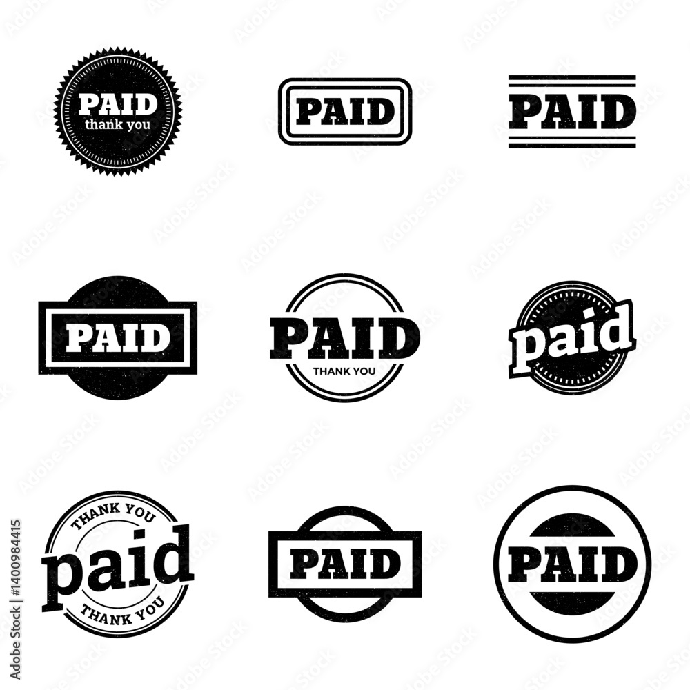 Obraz premium Paid Stamp Vector Illustration isolated on white background.