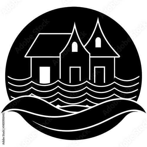 farming logo silhouette , vector black color silhouette 
