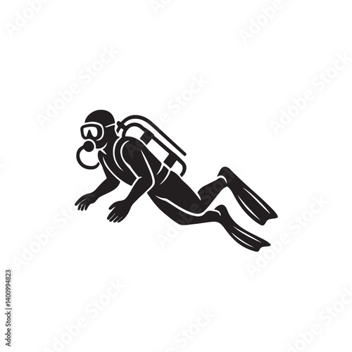 vector illustration of a diver