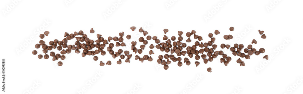 Chocolate Chips Isolated, Scattered Chocolate Sprinkles, Decorative Cocoa Drops, Cookie Decoration Ingredient Chocolate Chips Isolated, Scattered Chocolate Sprinkles, Decorative Cocoa Drops, Cookie Decoration Ingredient