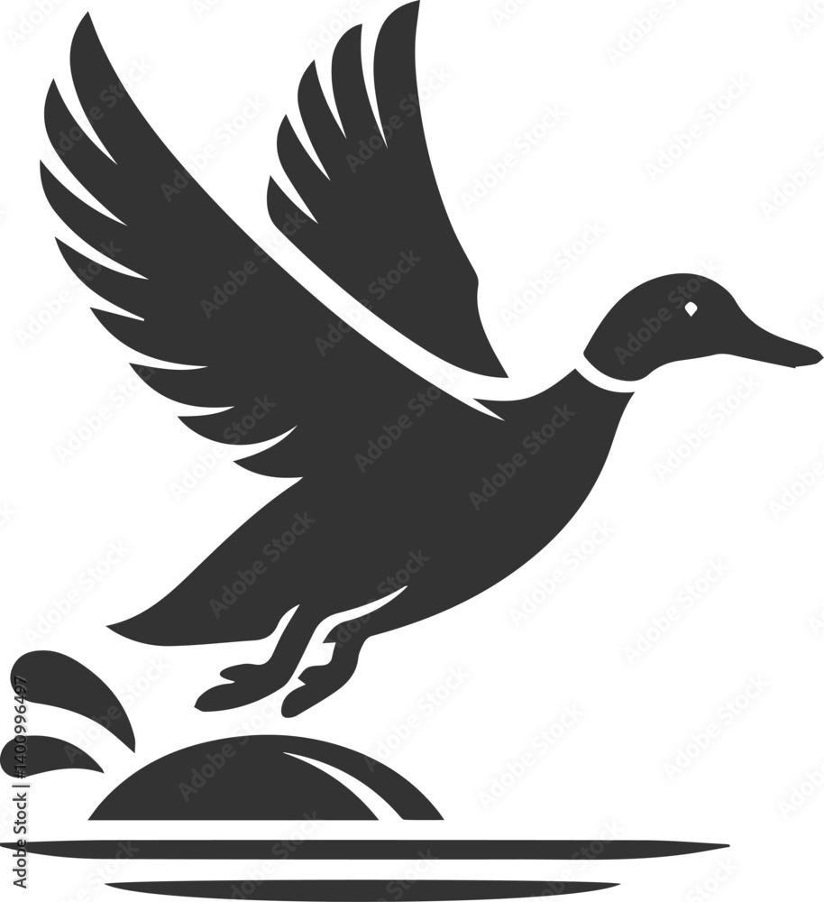 Fototapeta premium Silhouette of a bird animal duck vector