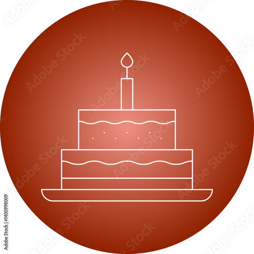 Cake icon single vector illustration