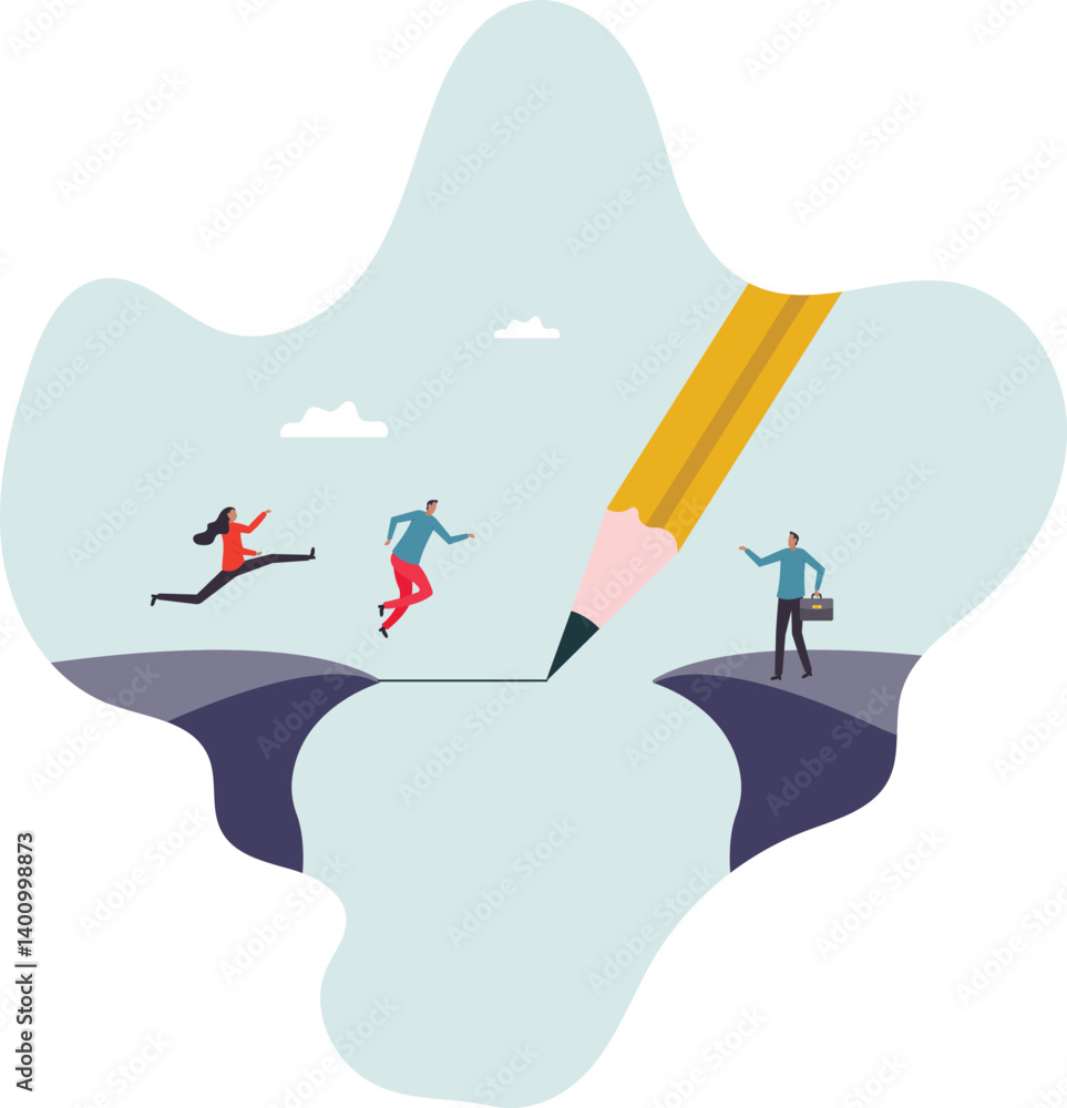 Support or help employee to progress and achieve business target, leadership solution to overcome obstacle.character for design. Support or help employee to progress and achieve business target, leadership solution to overcome obstacle.character for design.