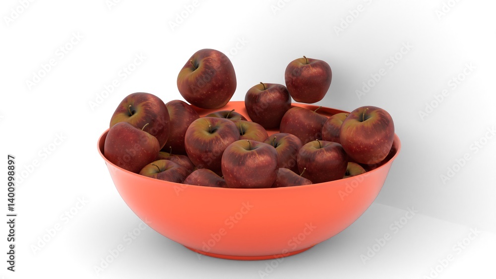 Obraz premium apple scattered in a plastic basket