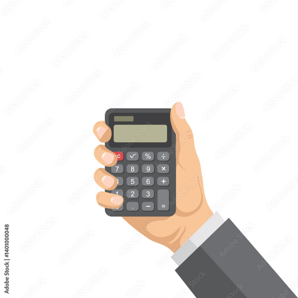 hand holding calculator vector illustration design hand holding calculator vector illustration design