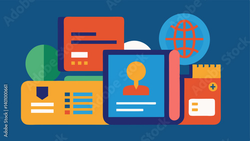 Identity Documents Overlap A graphic showing various identification documents like ID cards and passports blending into a digital screen highlighting the merging of physical and