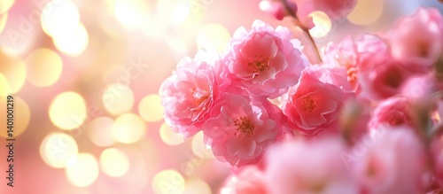 Delicate pink blossoms capturing the essence of springtime serenity and light