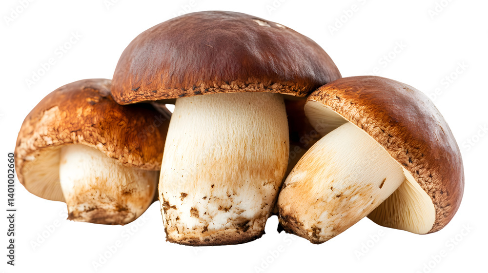 Fresh Boletus Mushrooms Isolated on White Background - Culinary Delicacy Concept Flowered by Nature Fresh Boletus Mushrooms Isolated on White Background - Culinary Delicacy Concept Flowered by Nature