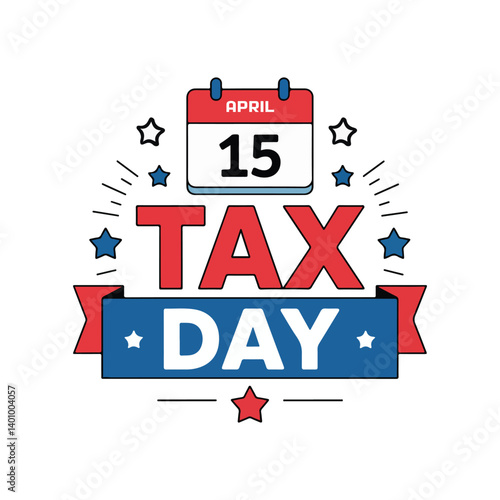 Happy national tax day logo icon  design illustration